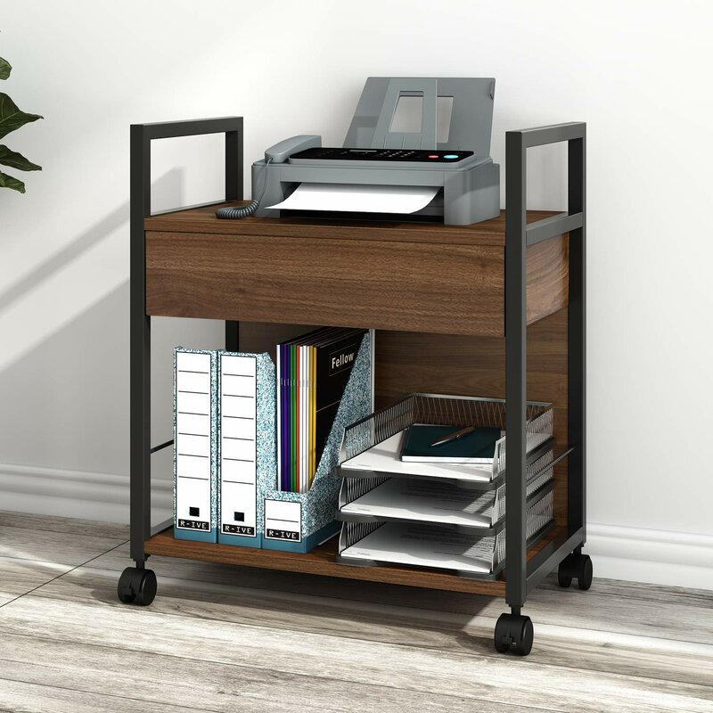 Mobile Printer Stand With Storage Drawer 